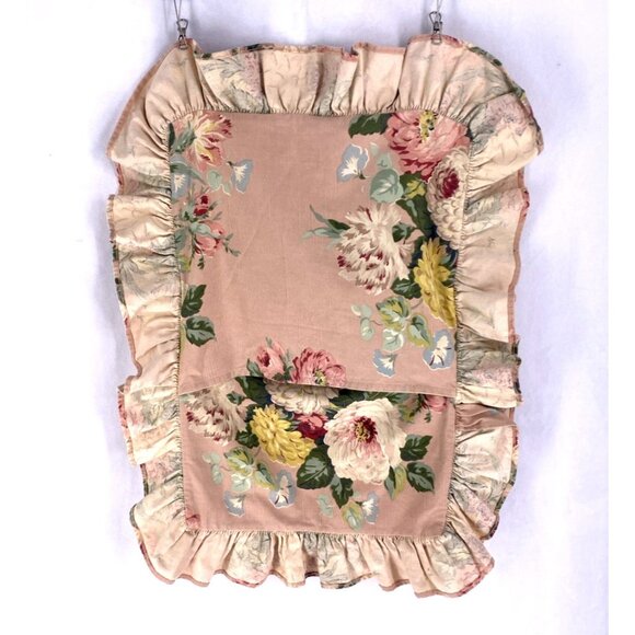 2 Vintage RALPH LAUREN Cynthia Standard Pillow Shams Pink Floral Ruffled Set USA - Picture 3 of 10